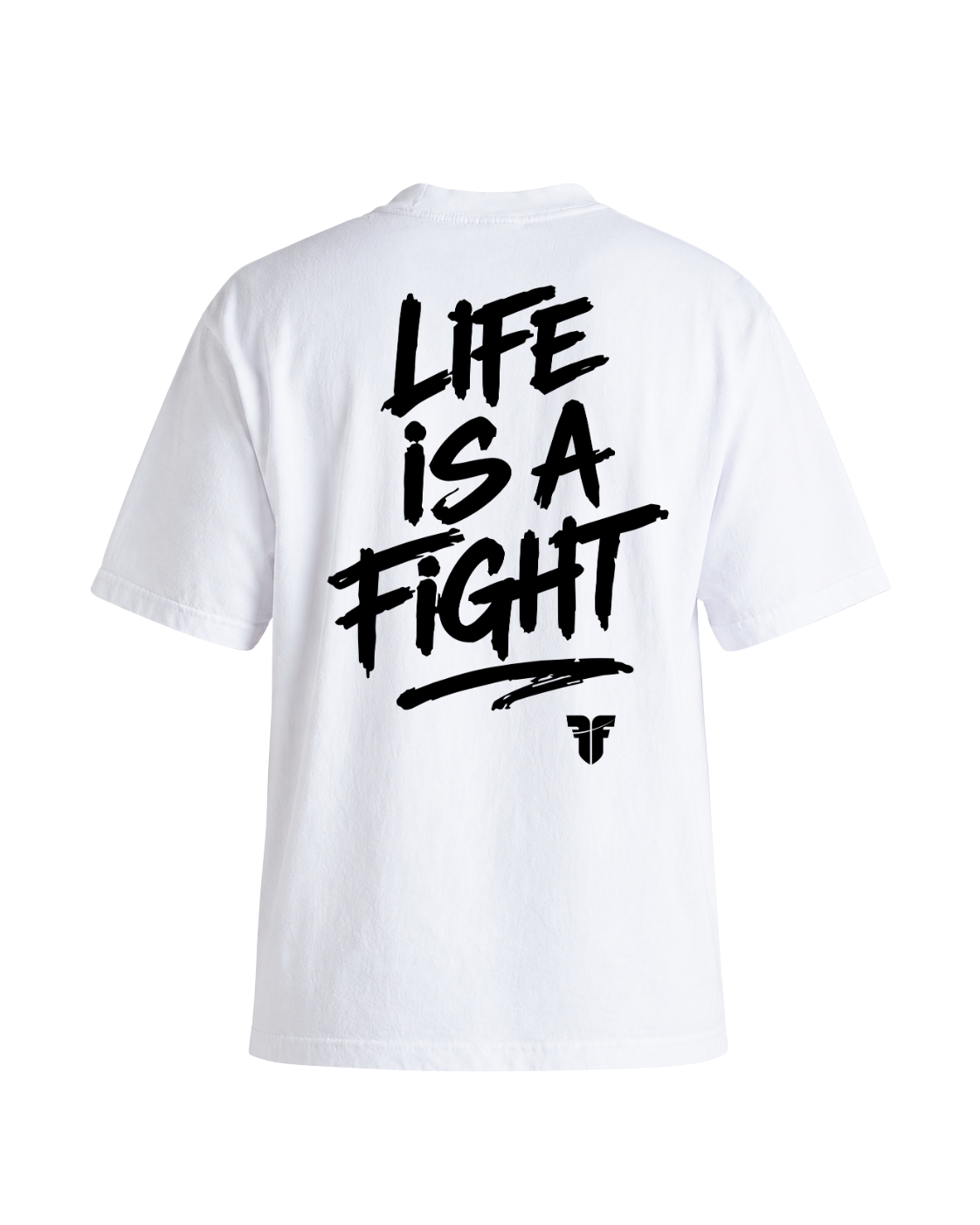 Fighter Cropped Oversize Motto T-shirt - White