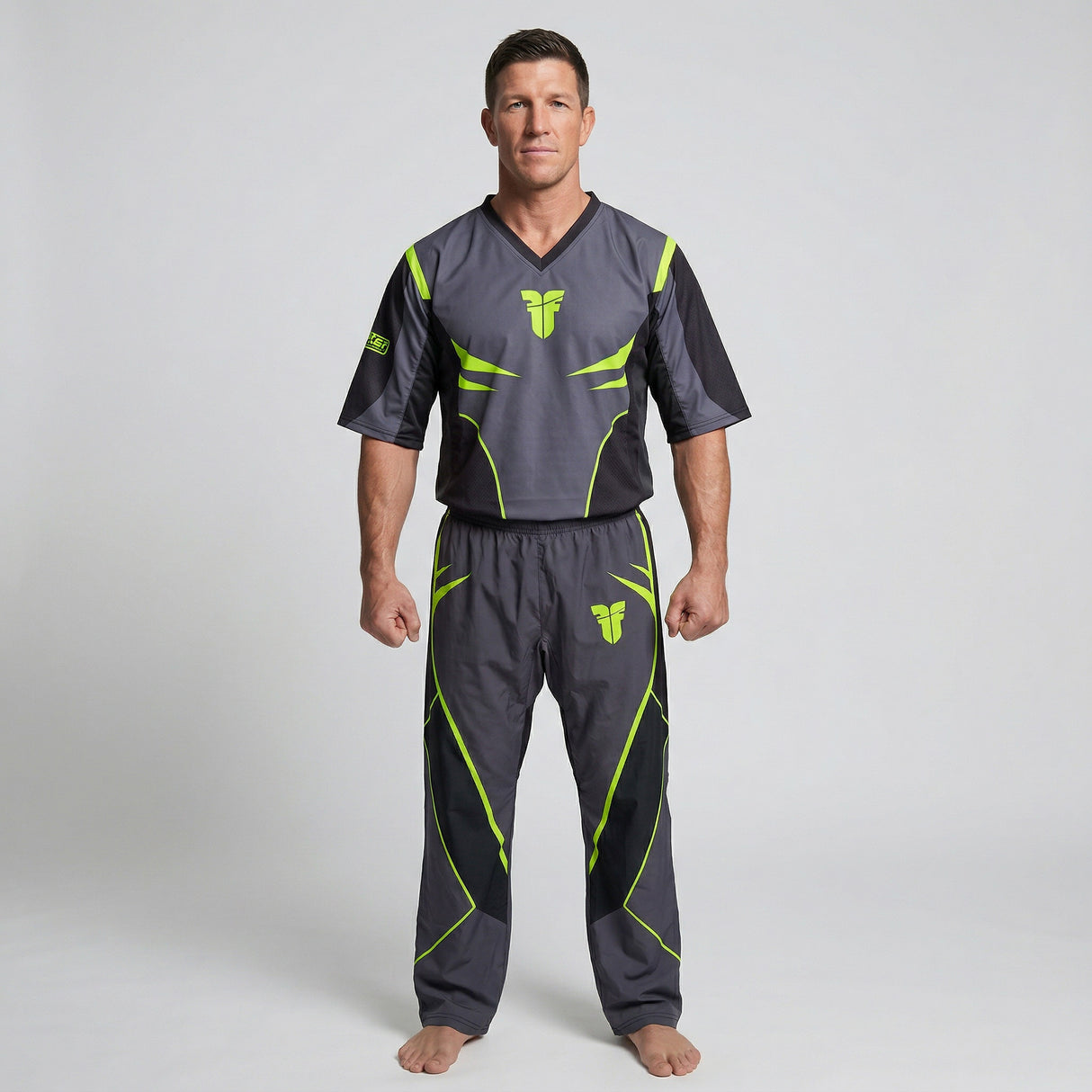 Uniforme de luchador - negro/verde neón