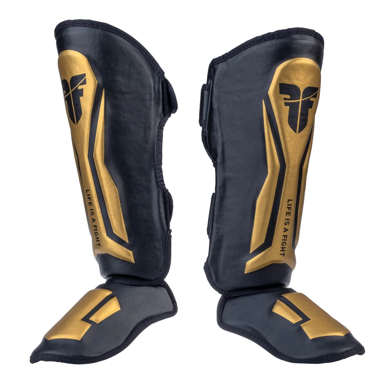 Fighter Thai Ergo Shin Guards - black/gold, FSG-004-TRP-0212