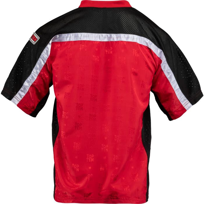 T-Shirt, V-Neck for kickboxing “Mesh” red/black