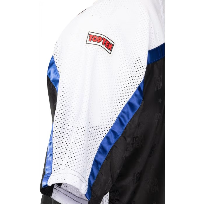 T-Shirt, V-Neck for kickboxing “Mesh” black/white