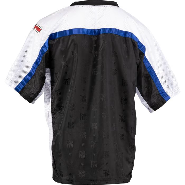 T-Shirt, V-Neck for kickboxing “Mesh” black/white