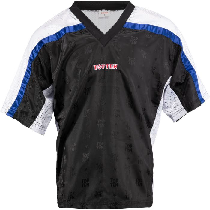T-Shirt, V-Neck for kickboxing “Mesh” black/white