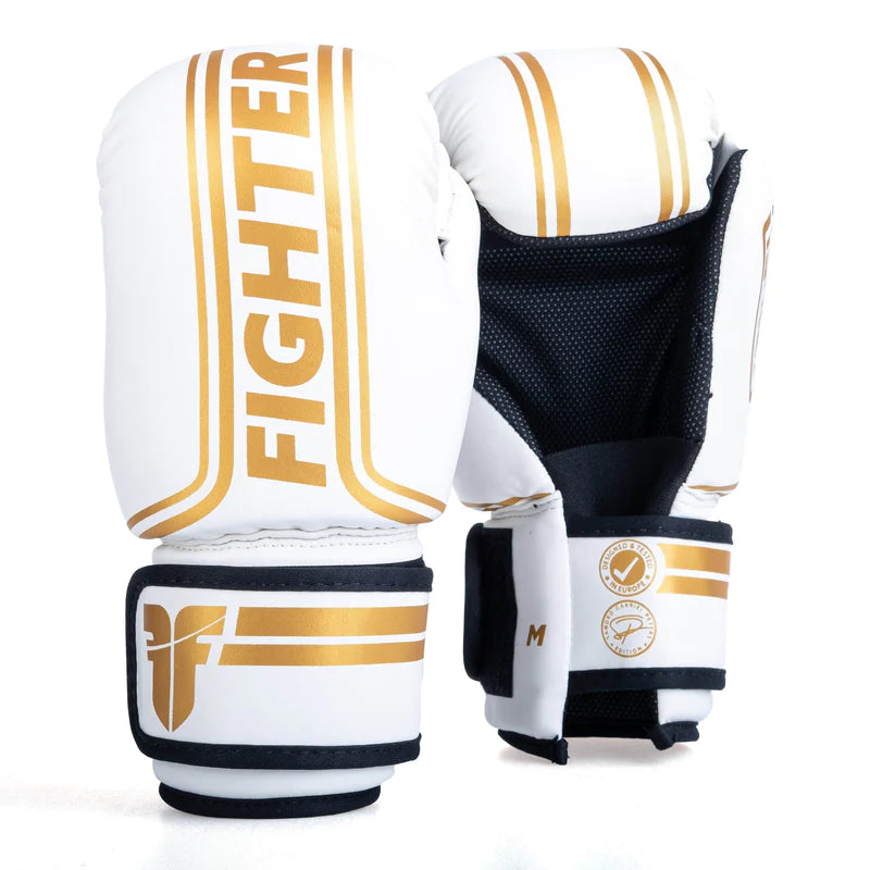 Fighter Open Gloves Stripe - SGP Edition - white/gold