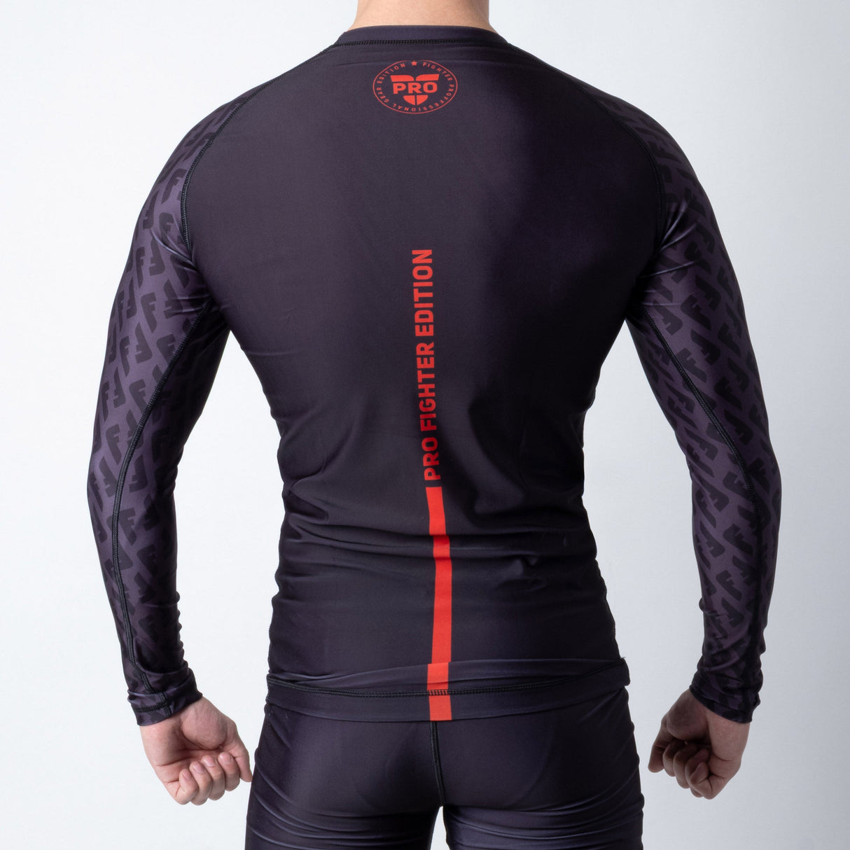 Camiseta Rashguard Fighter de manga larga, color negro, FRG-02