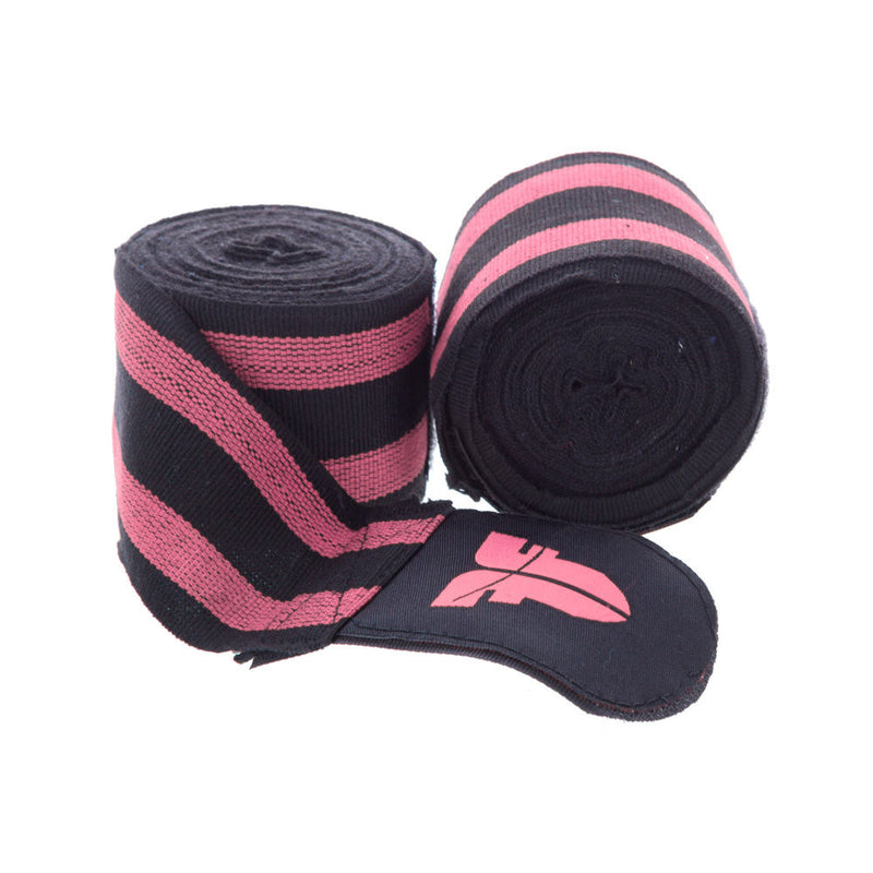Fighter Black/Pink striped Polycotton Handwraps, BAND F PINK