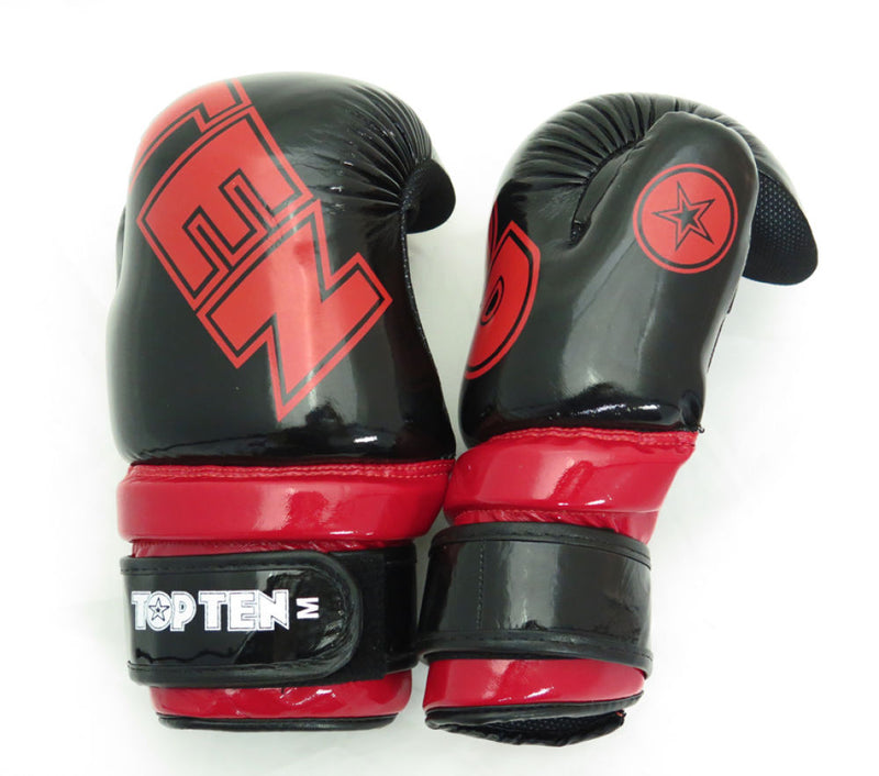 Top Ten New Edition Point-Stop Martial Arts Gloves Black/Red, 21656-4