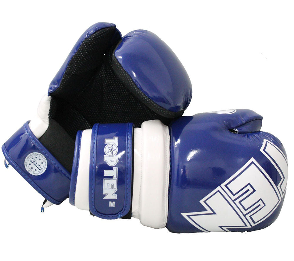 TOP TEN Blue/White Pointfighter Open-Hand Gloves, 21656-6