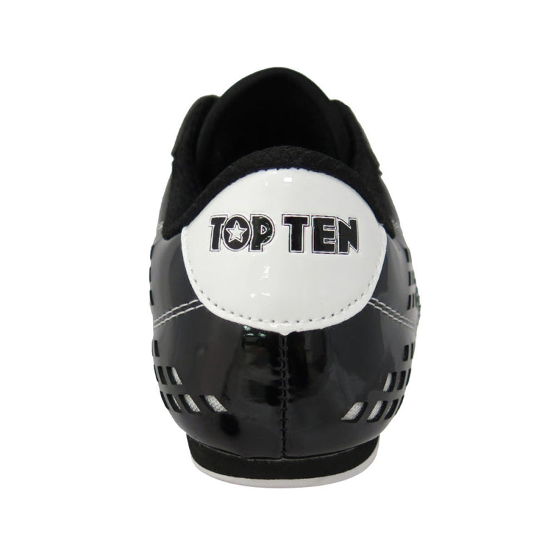 TopTen BUDO Laceless Black & White Lightweight Vented Martial Arts Shoes, 543-9