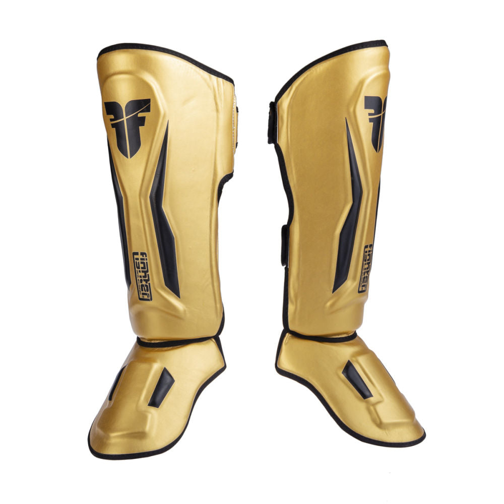 Fighter Shinguards Thai Ergo - gold/black, FSG-004GLB