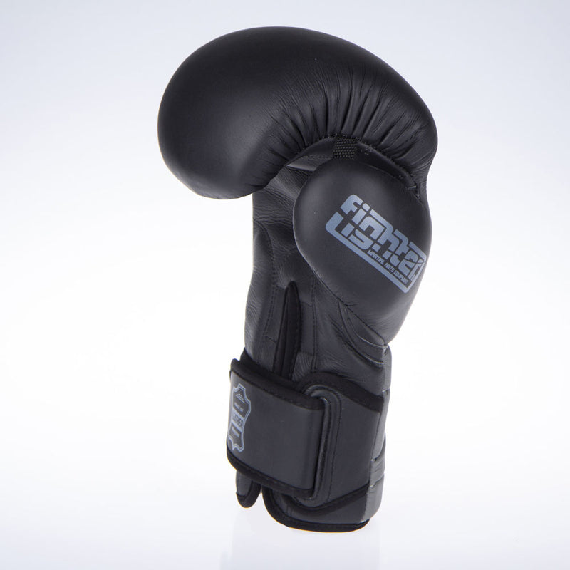 Fighter Sparring Boxing Gloves - black/grey, FBG-002BG