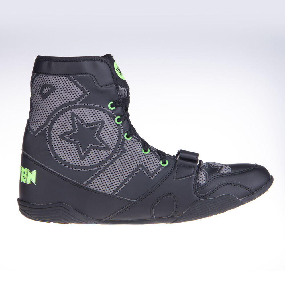 Zapatillas de boxeo TopTen - caña media negra/gris con correa de sujeción, 1172-1