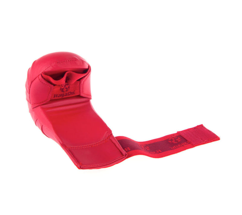 Hayashi WKF Open-Hand Karate Fist Protection Gloves - Red, 237-4