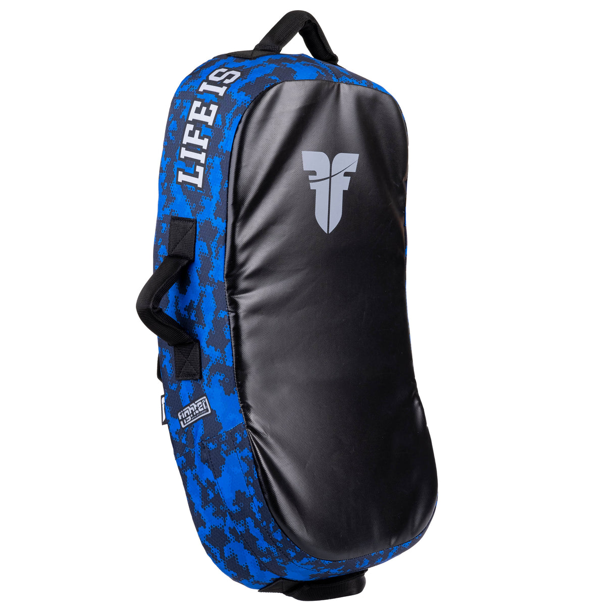 Escudo de patadas de combate - MULTI GRIP - La vida es una pelea - Camuflaje azul, FKSH-28