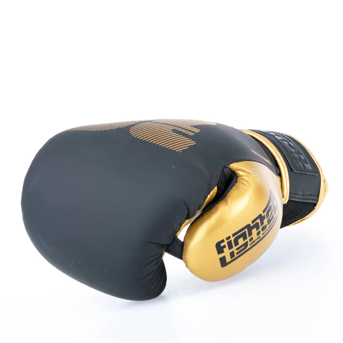 Fighter Boxing Gloves Secure Fit - black/gold