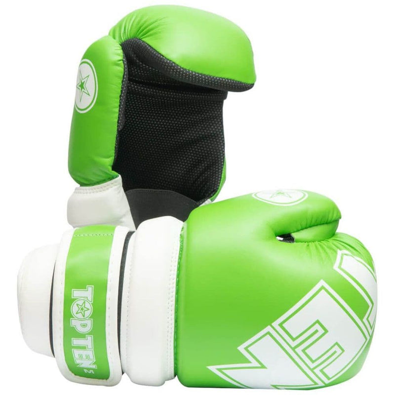 TOP TEN Glossy green/white  Pointfighter Open-Hand Gloves, 21656-6