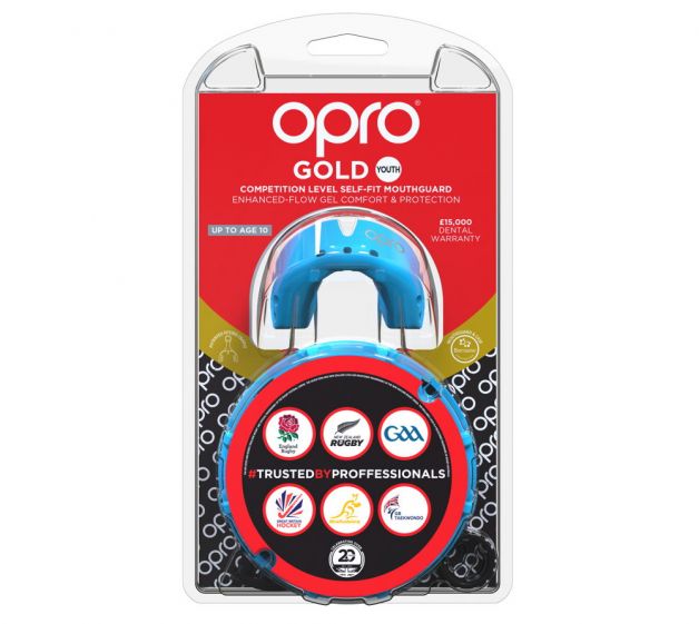 Mouth Guard OPRO Gold - Sky Blue/Prl