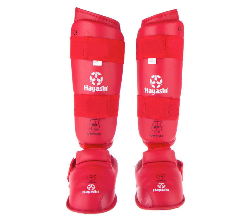 Hayashi WKF Foot and shin protection - Red, 343-6