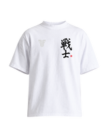 Fighter Cropped Oversize Kanji T-shirt - White