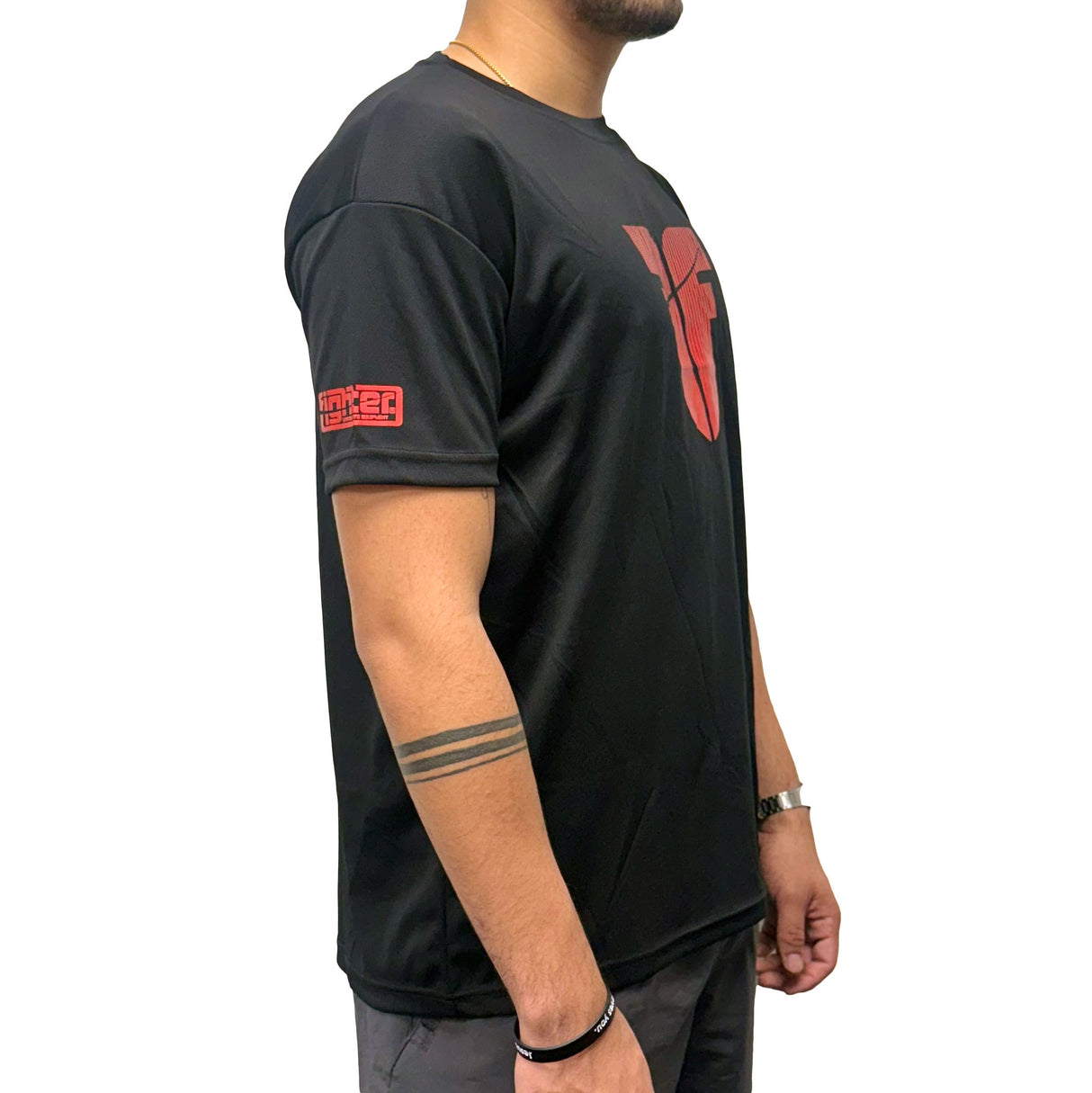 Camiseta de entrenamiento de combate, color negro y blanco, FTSF-01W