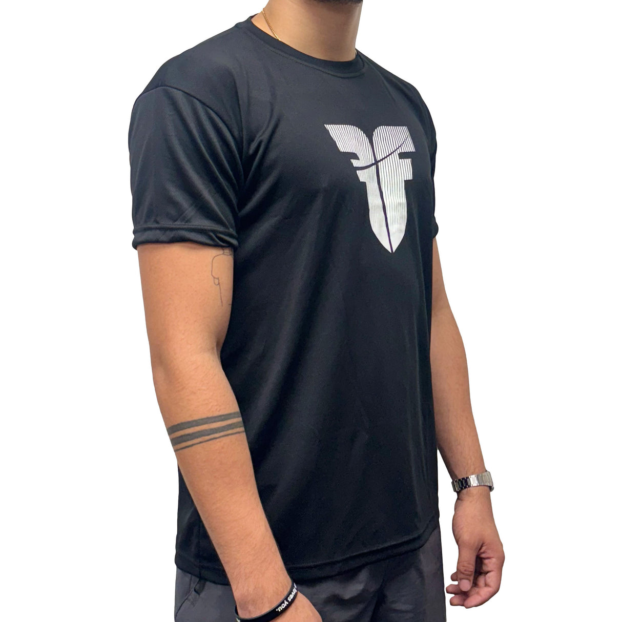 Camiseta de entrenamiento de combate, color negro y blanco, FTSF-01W