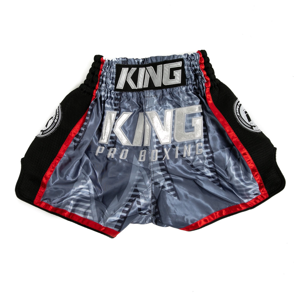 ショートキング King Classic Muay Thai Shorts - black/gray/red, KPB STADIUM 2