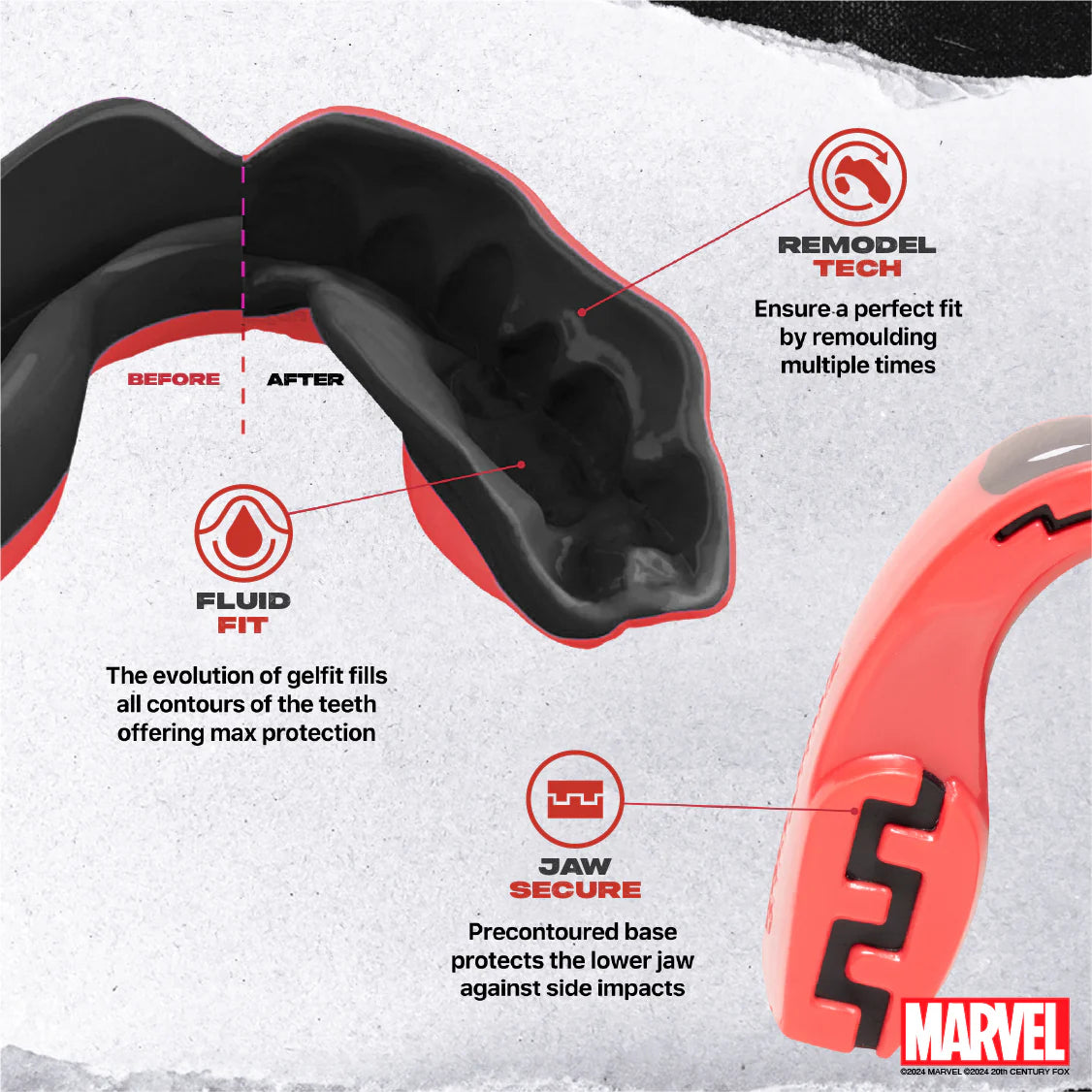 SafeJawz Marvel Deadpool Mouthguard