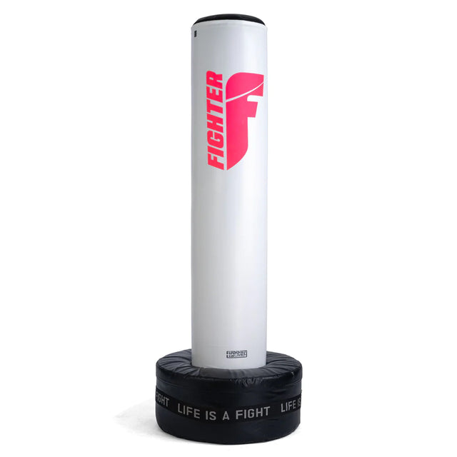 Fighter Free Standing Boxing Bag Classic white pink Fighters Inc. Martial Arts Equipment