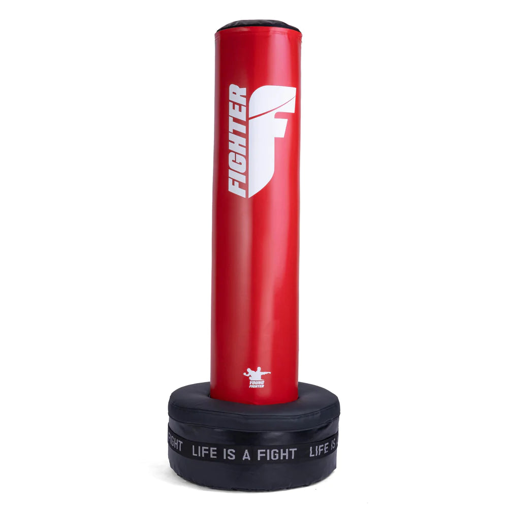 Fighter Free Standing Boxing Bag YOUNG red white Fighters Inc. Martial Arts Equipment
