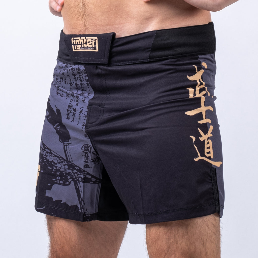 Fighter MMA Shorts Samurai black/gold, FSHMSAM01