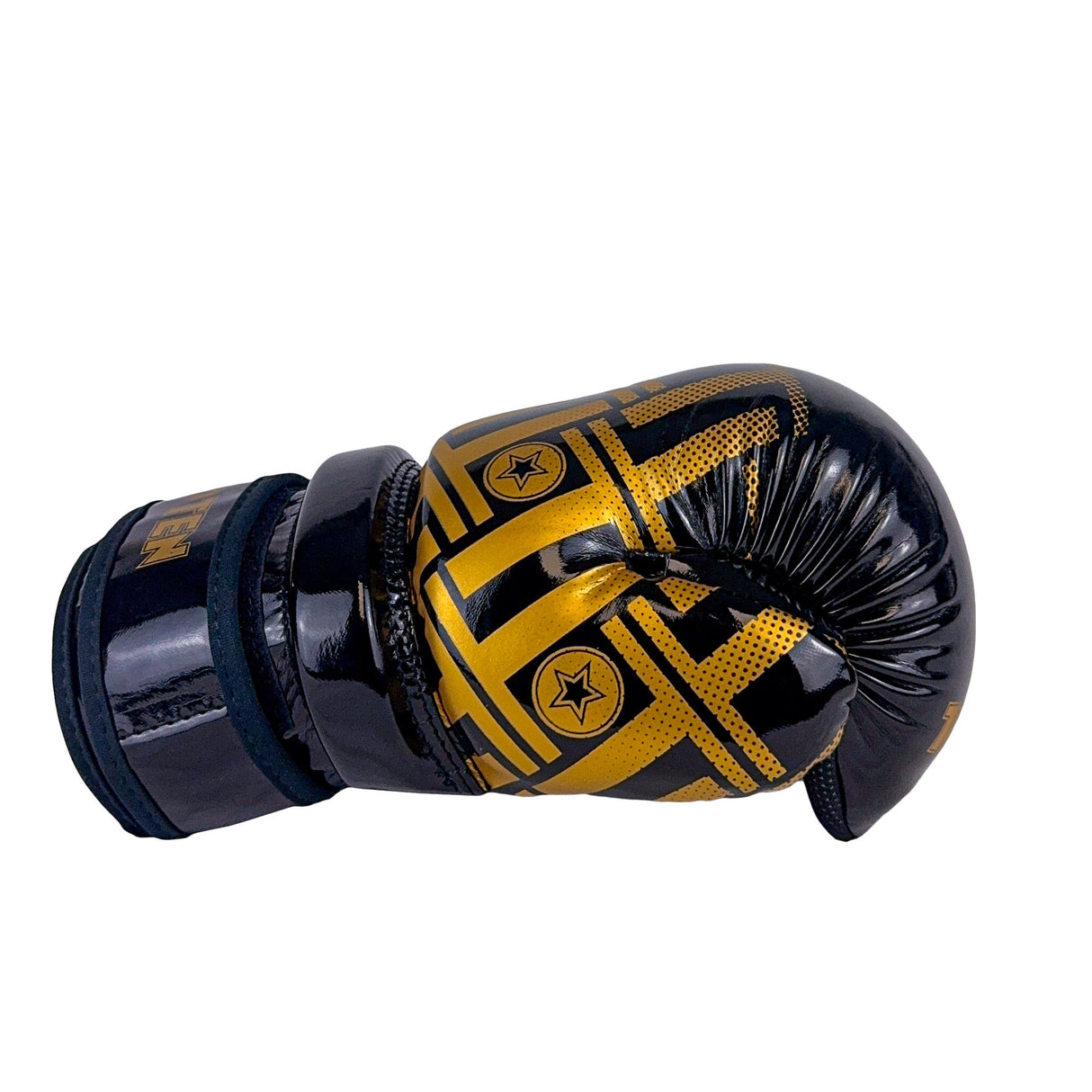 Guantes abiertos Prism Pointfighter TOP TEN en color rosa brillante y blanco