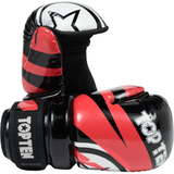 Guantes abiertos Prism Pointfighter TOP TEN en color rosa brillante y blanco