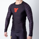 Camiseta Rashguard Fighter de manga larga, color negro, FRG-02