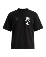 Fighter Cropped Oversize Kanji T-shirt - Black