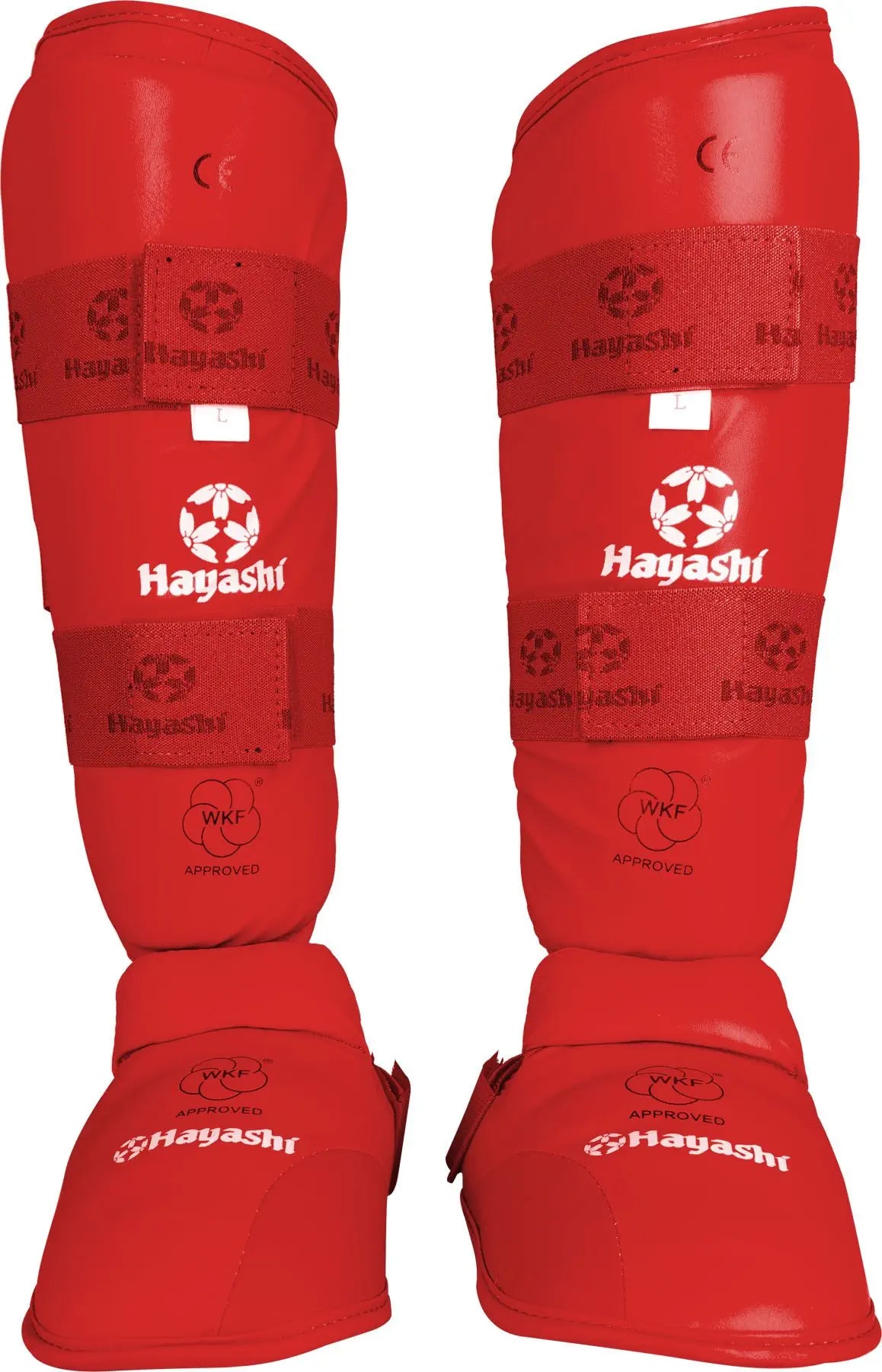 Protección para pies y espinillas Hayashi WKF - Rojo, 343-4