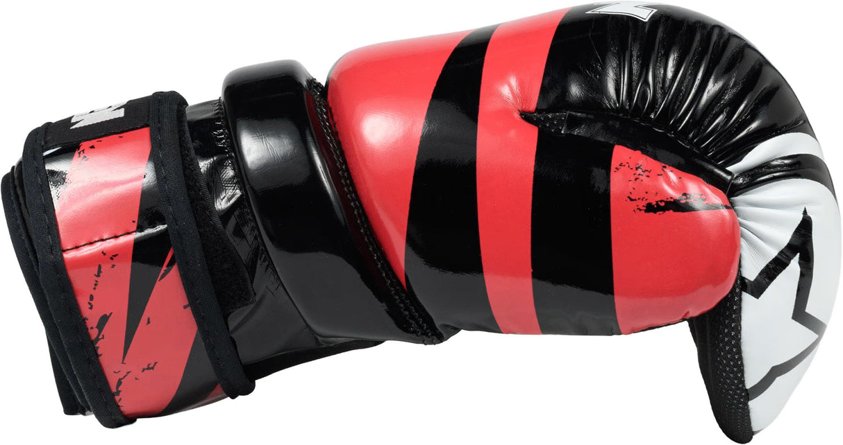 Guantes abiertos Prism Pointfighter TOP TEN en color rosa brillante y blanco