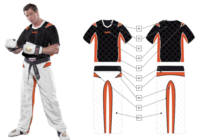 Top Ten Energy Fighter uniform - black/white/orange, 1682-91GD