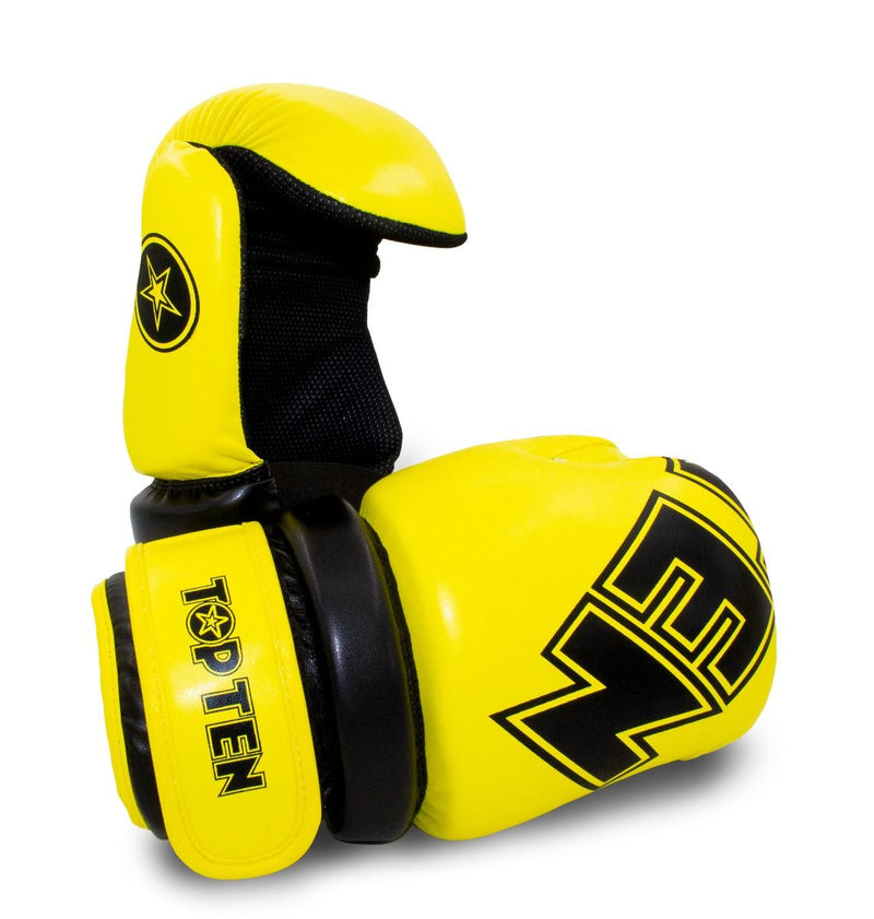 TOP TEN Glossy yellow/black Pointfighter Open-Hand Gloves, 21656-6