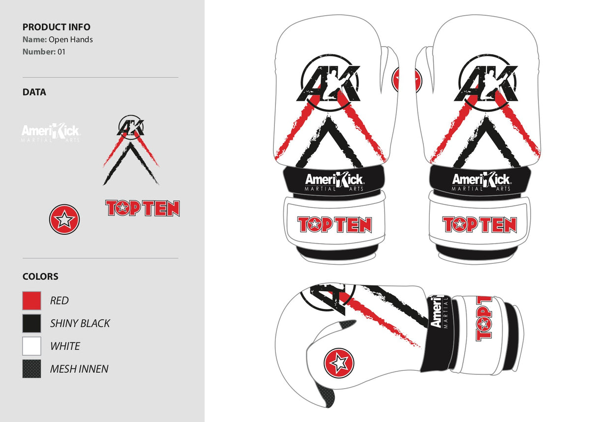 Guantes abiertos Amerikick Top Ten modelo 2019-2020, 21656-6
