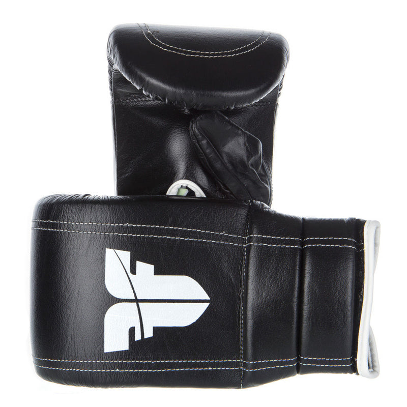 Fighter Black/White Leather Covered Thumb Bag Gloves, 1410