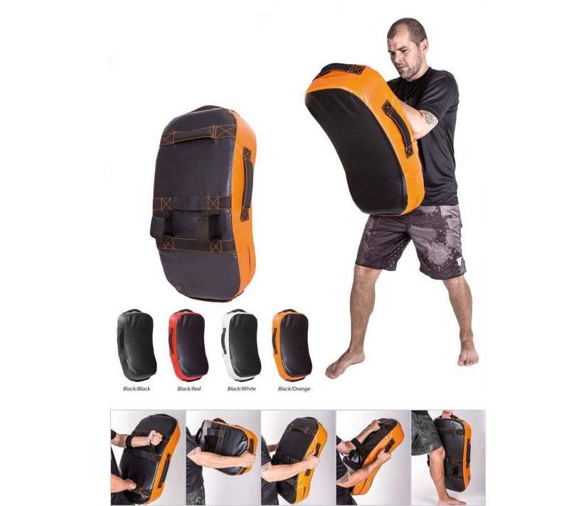 Fighter Curved Kicking Shield - MULTI GRIP - black/orange, FKSH-01