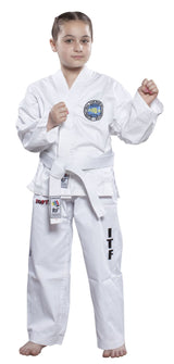 Top Ten  ITF KYONG student uniform - Embroidered - White Dobok, 1669-1