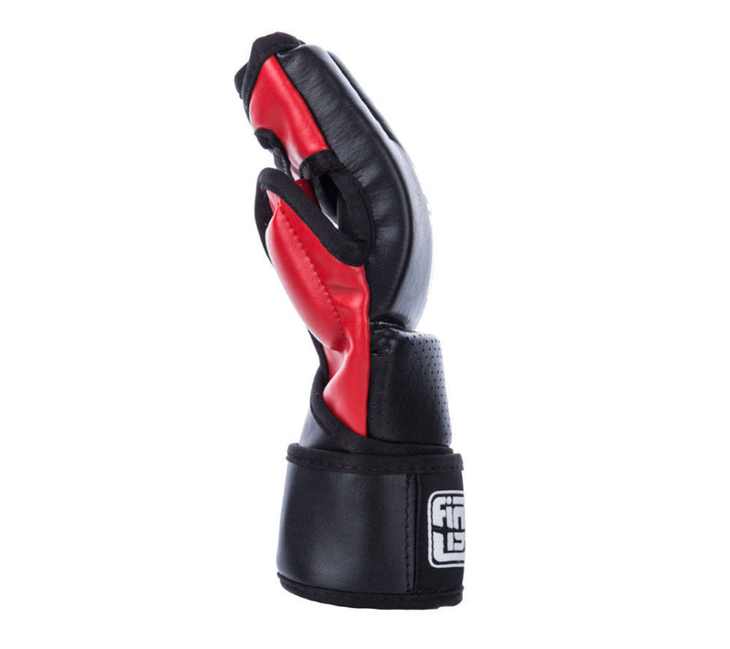 Fighter Black/Red Synthetic Leather MMA Gloves, FMG01