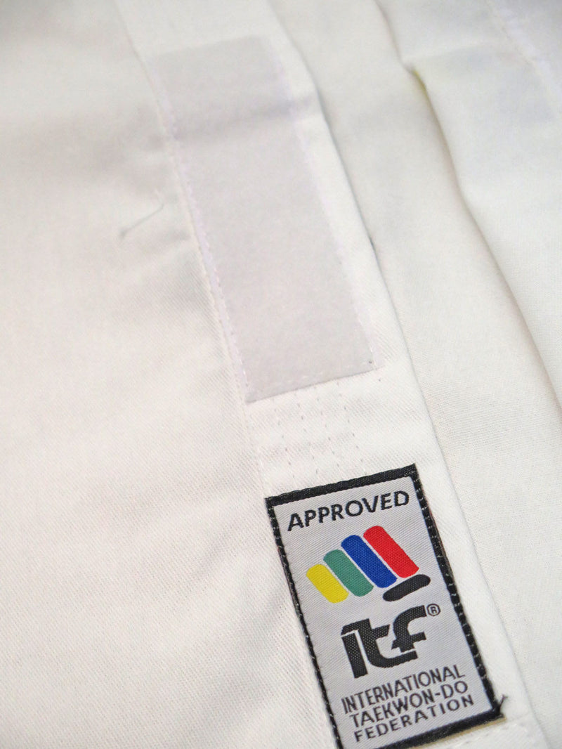 TOP TEN ITF KYONG student uniform - Embroidered White TKD Dobok, 16691-1