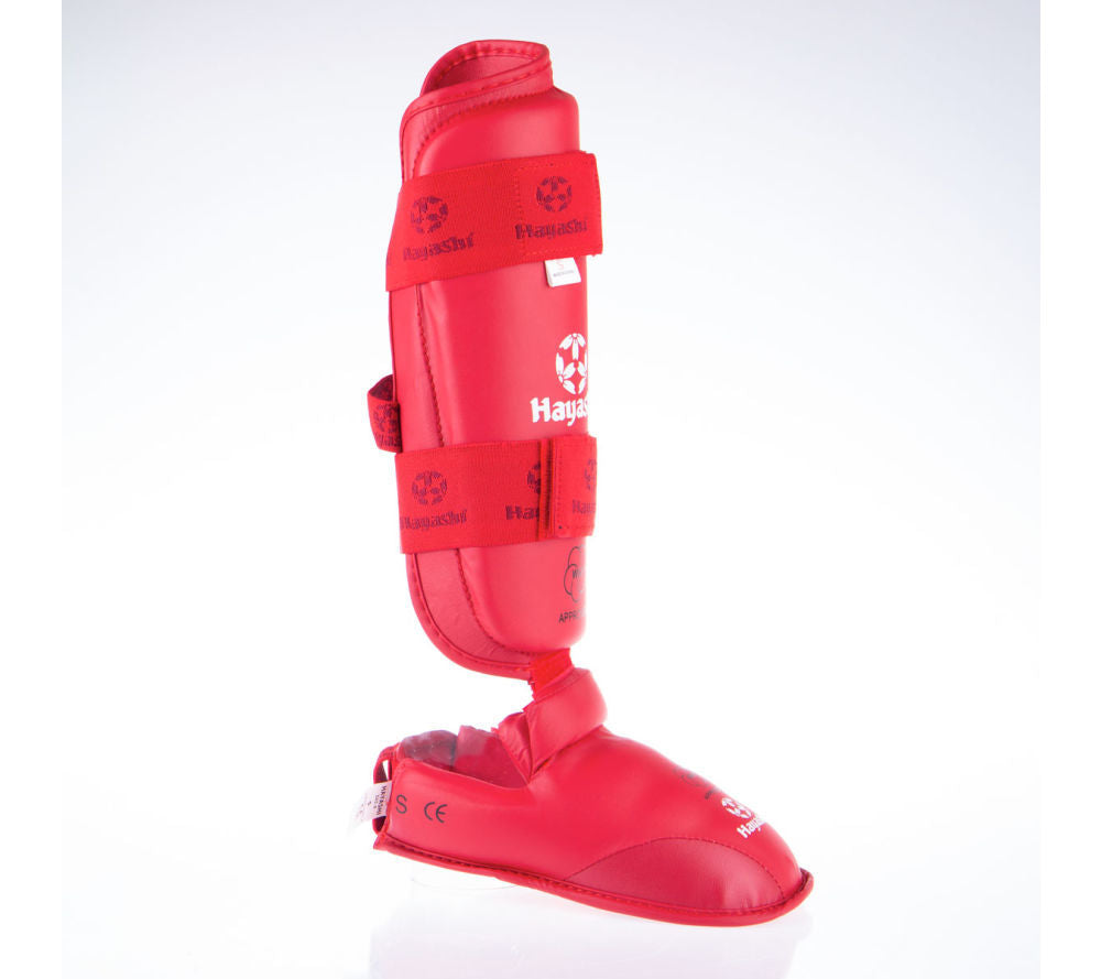 Protección para pies y espinillas Hayashi WKF - Rojo, 343-4