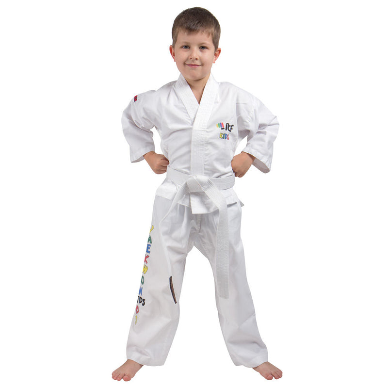 Top Ten Dobok Uniform - KIDS - White Cotton/Polyester SPE, 1668-1