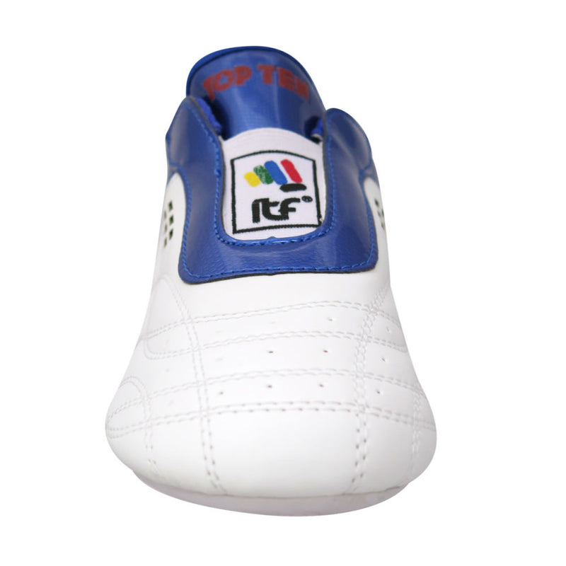 TopTen BUDO ITF Laceless White & Blue Lightweight Taekwon-Do Shoes, 543-16