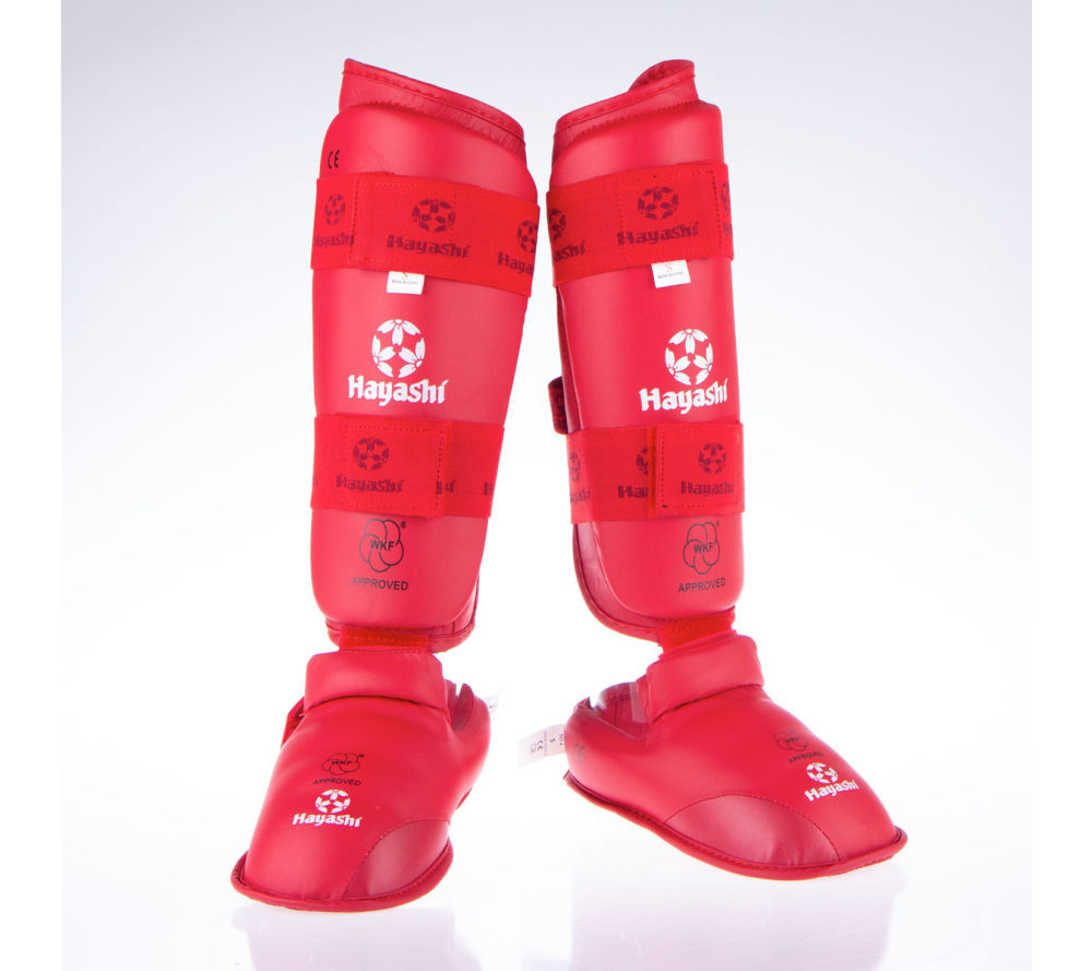 Protección para pies y espinillas Hayashi WKF - Rojo, 343-4