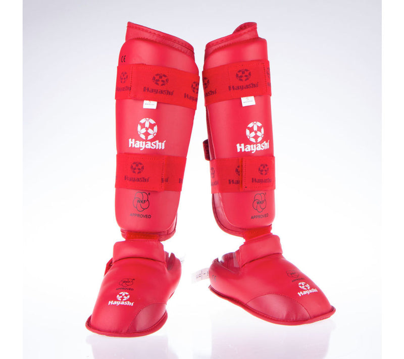 Hayashi WKF Foot and shin protection - Red, 343-4