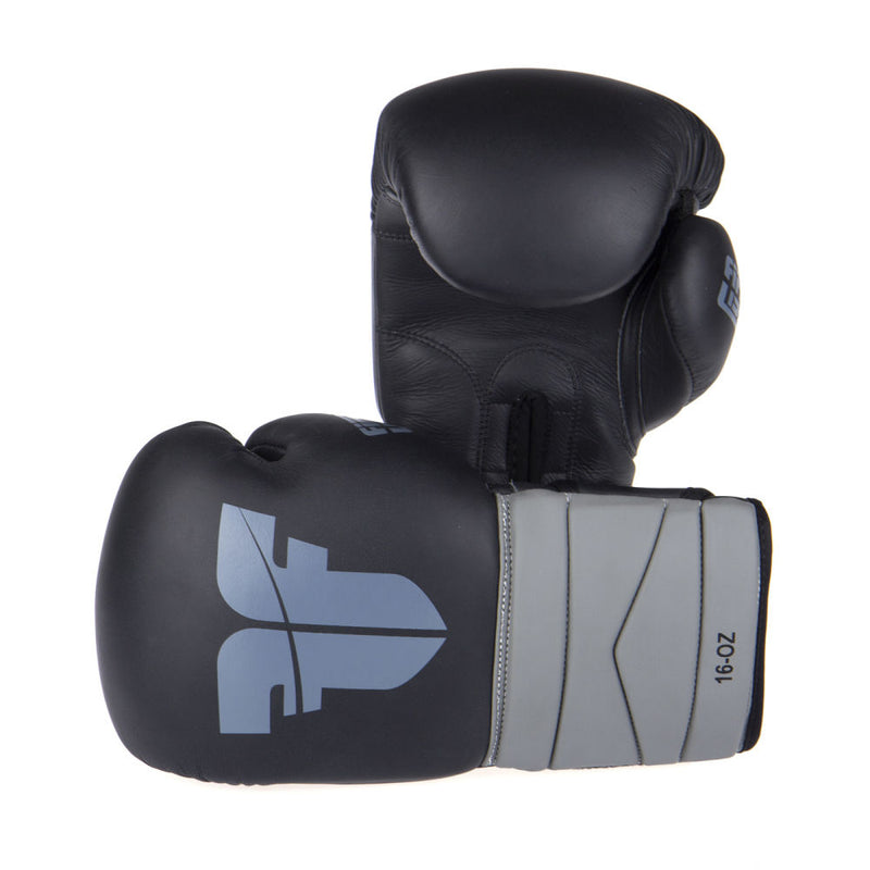 Fighter Sparring Boxing Gloves - black/grey, FBG-002BG